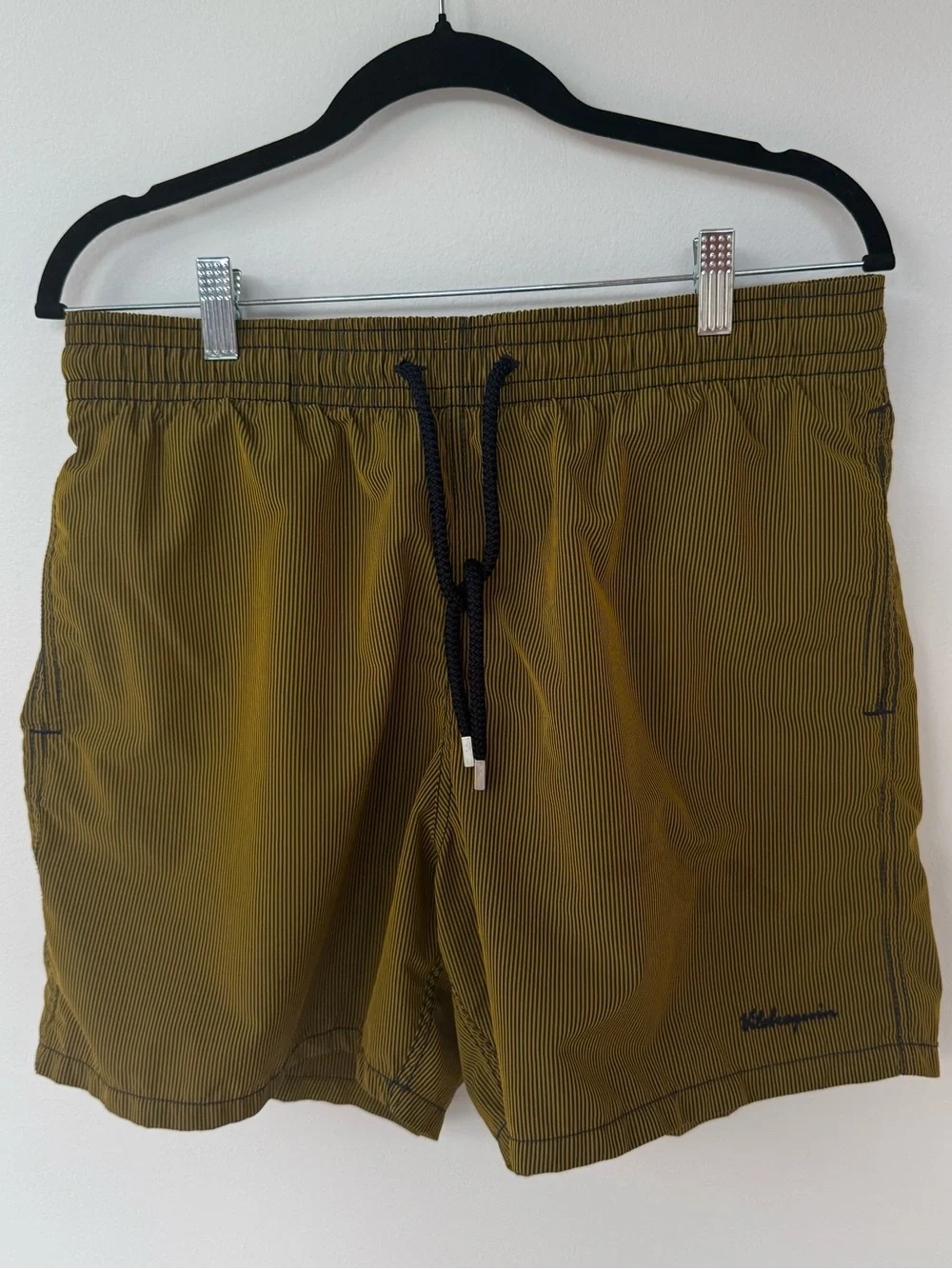 Vilebrequin Gold w/ Navy Pinstripe Swim Trunks